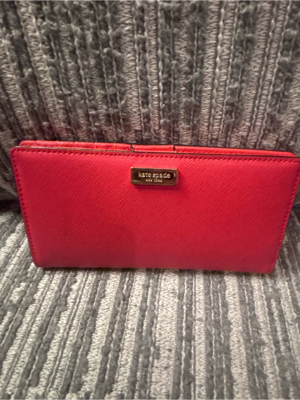 Kate Spade Bright Red Saffiano Leather Continental Wallet